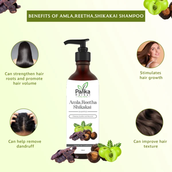 Amla Reetha Shikakai Shampoo – 100ml - Image 4