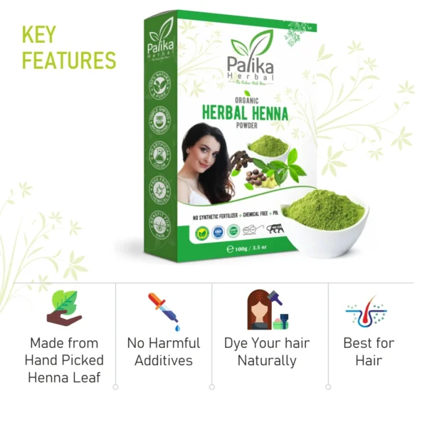 Natural Herbal Henna Powder for Hair Color Mehandi – 100g - Image 4