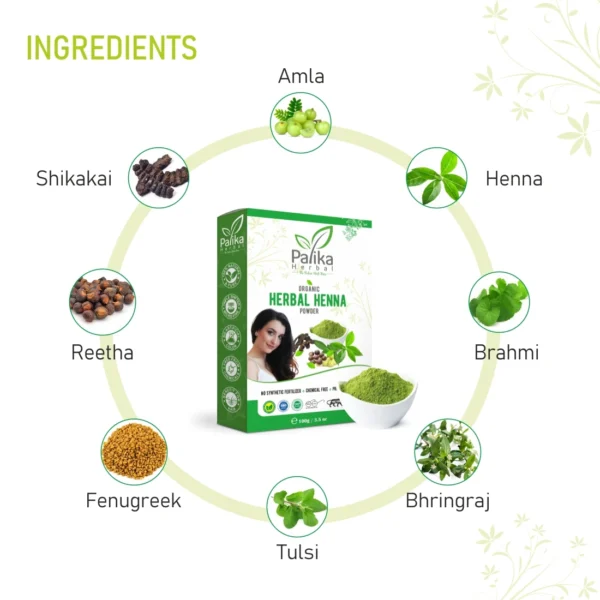 Natural Herbal Henna Powder for Hair Color Mehandi – 100g - Image 3