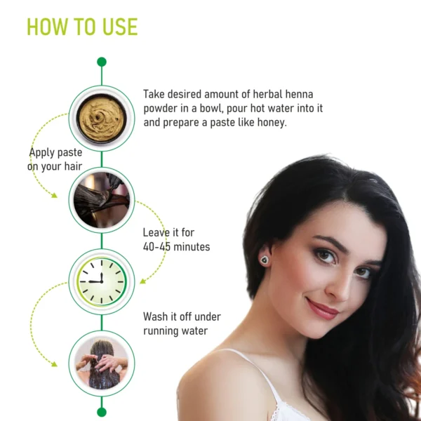 Natural Herbal Henna Powder for Hair Color Mehandi – 100g - Image 2