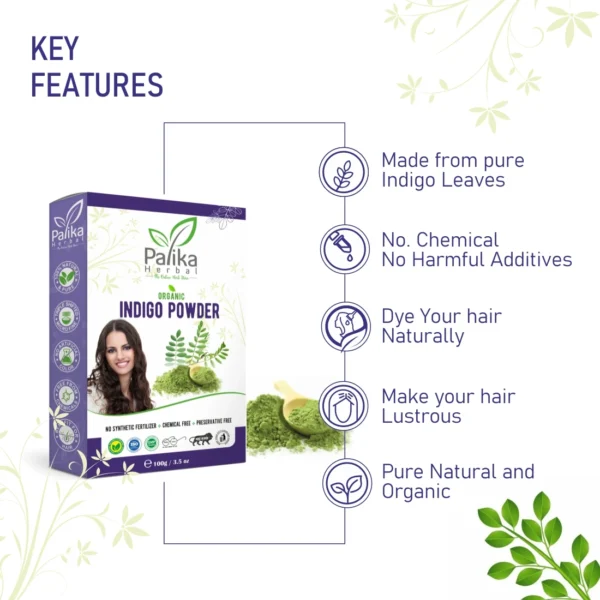 Natural Indigo Powder for Black Hair Color – 100g - Image 2