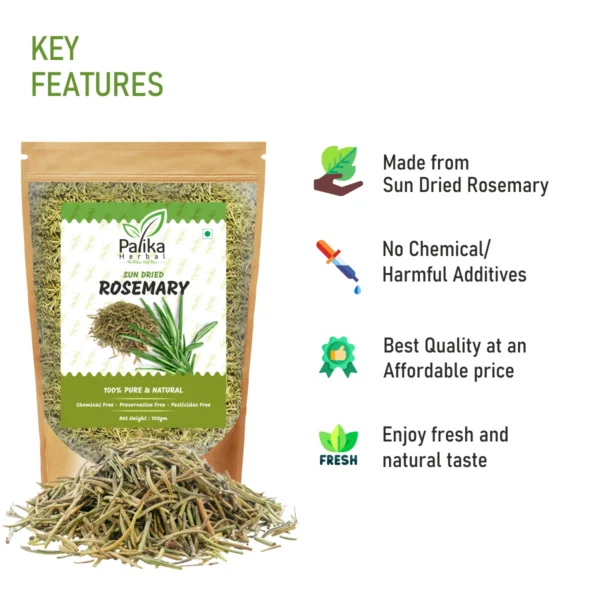 Rosemary Dried Leaves for Tea & Hair Growth | 100% Pure & Natural – 200g - Image 2