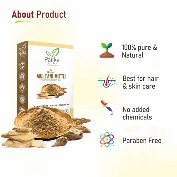 Natural Multani Mitti Powder for Face, Skin & Hair | Fuller's Earth Powder – 100g - Image 5
