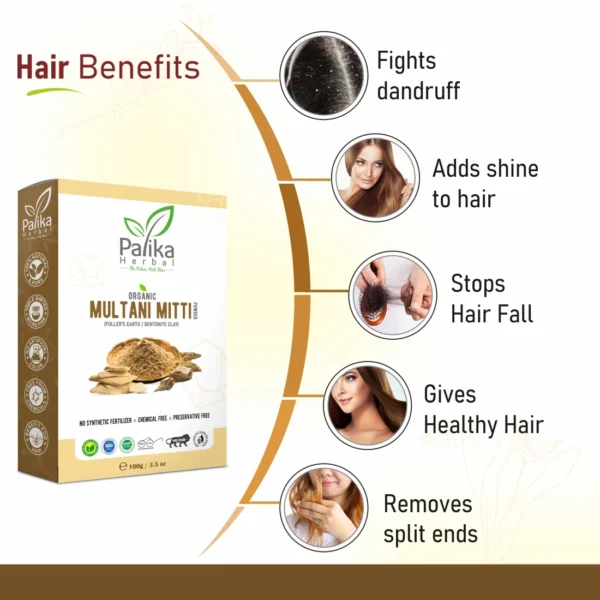 Natural Multani Mitti Powder for Face, Skin & Hair | Fuller's Earth Powder – 100g - Image 3